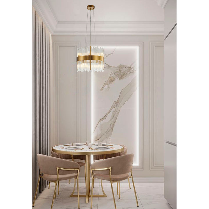 Halo Frame Chandelier with Clear Glass Rods by Bethel - view 16