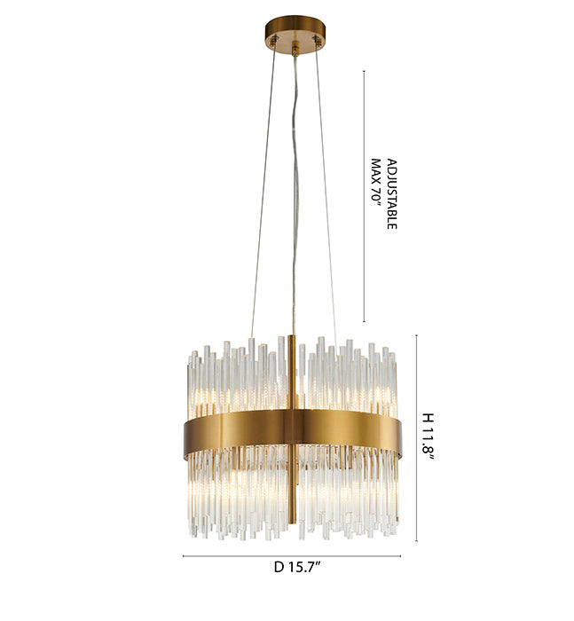 Halo Frame Chandelier with Clear Glass Rods by Bethel - view 17