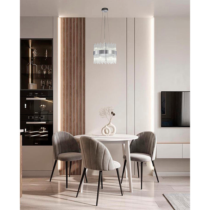Halo Frame Chandelier with Clear Glass Rods by Bethel - view 7