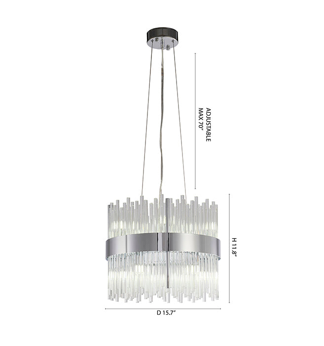Halo Frame Chandelier with Clear Glass Rods by Bethel - view 8
