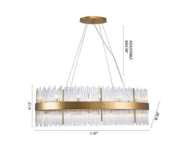 Halo Frame Chandelier with Clear Glass Rods by Bethel - view 57