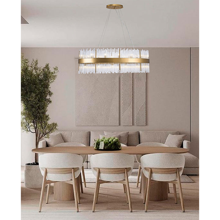 Halo Frame Chandelier with Clear Glass Rods by Bethel - view 58