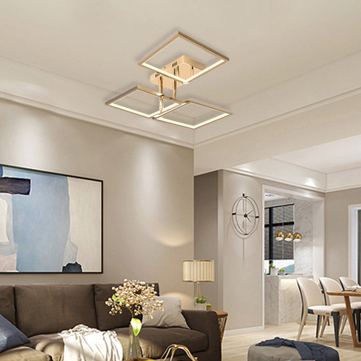 Stainless Steel Square Block Flush Mount with Acrylic Diffuser by Bethel - view 8