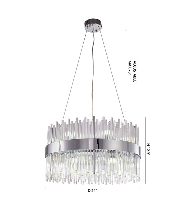 Halo Frame Chandelier with Clear Glass Rods by Bethel - view 24