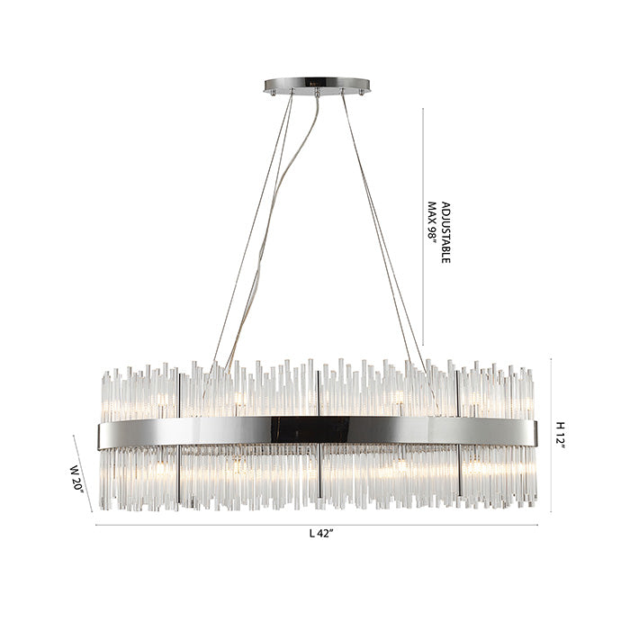 Halo Frame Chandelier with Clear Glass Rods by Bethel - view 49