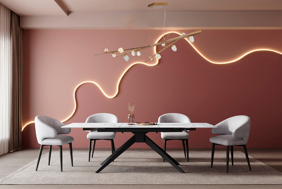Gold Hairline Finish Branch Chandelier with Clear Bubble Crystal Accents by Bethel - view 5