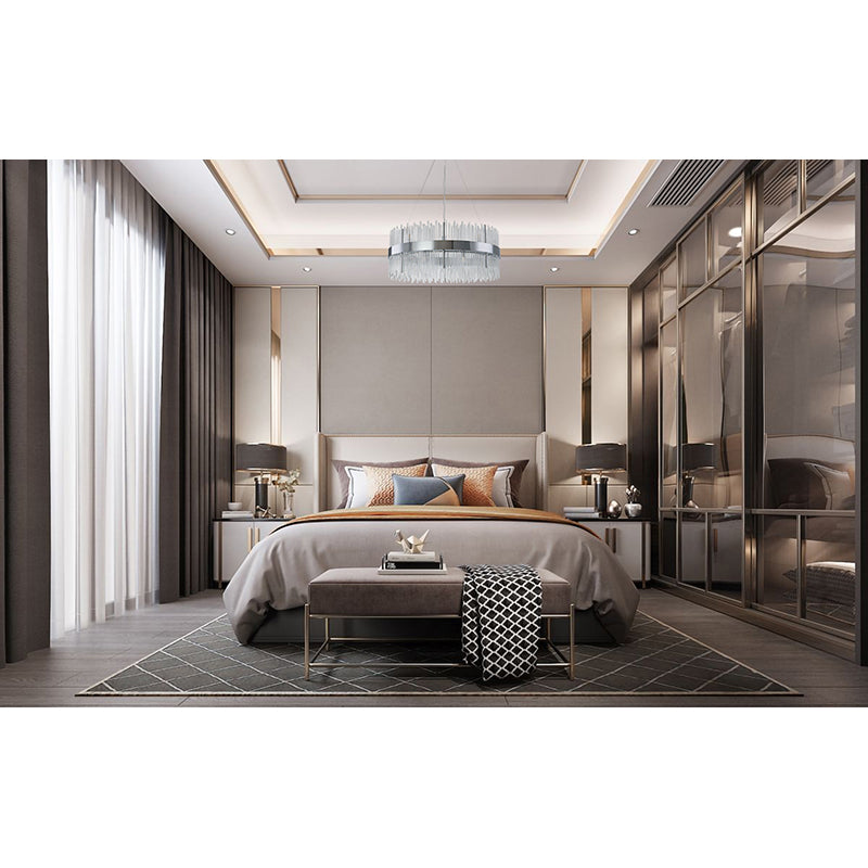Halo Frame Chandelier with Clear Glass Rods by Bethel - view 38