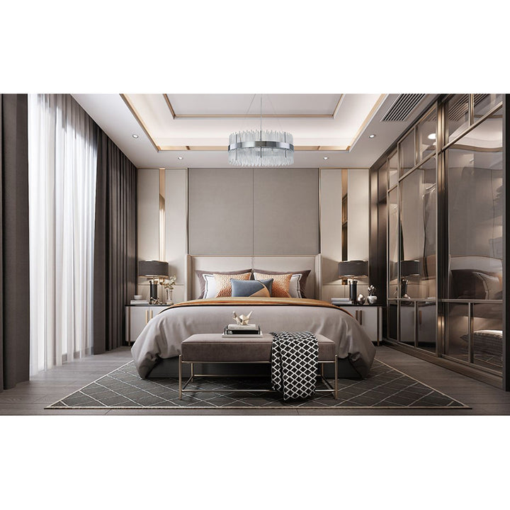 Halo Frame Chandelier with Clear Glass Rods by Bethel - view 38