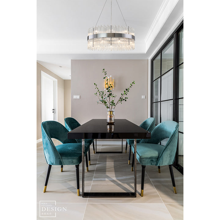 Halo Frame Chandelier with Clear Glass Rods by Bethel - view 39
