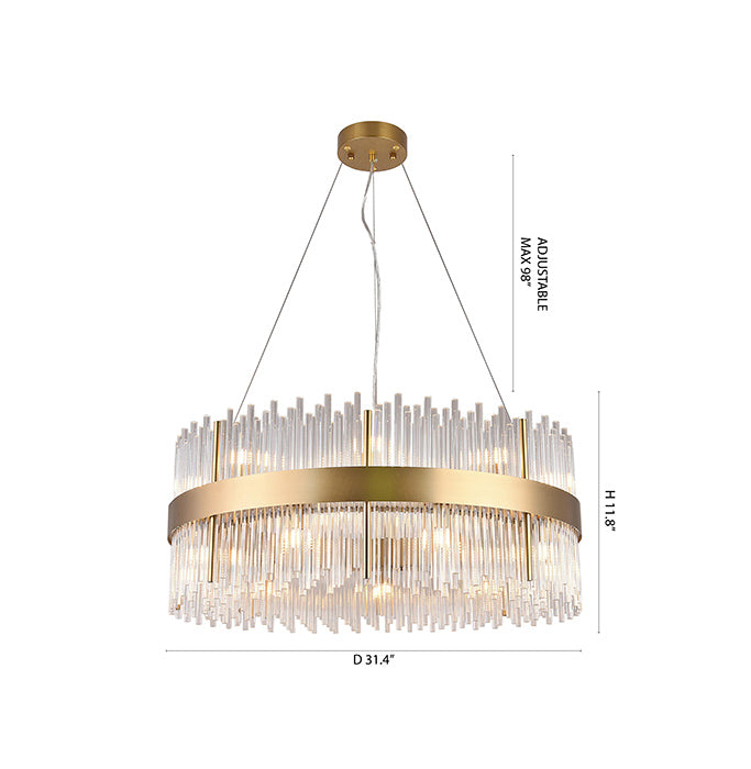 Halo Frame Chandelier with Clear Glass Rods by Bethel - view 41
