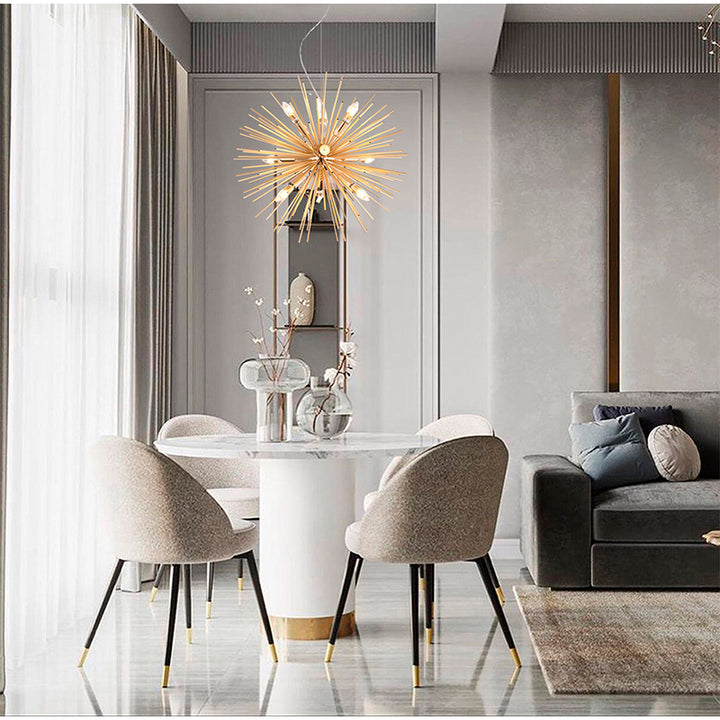 Gold Aluminum Sputnik Chandelier by Bethel - view 4
