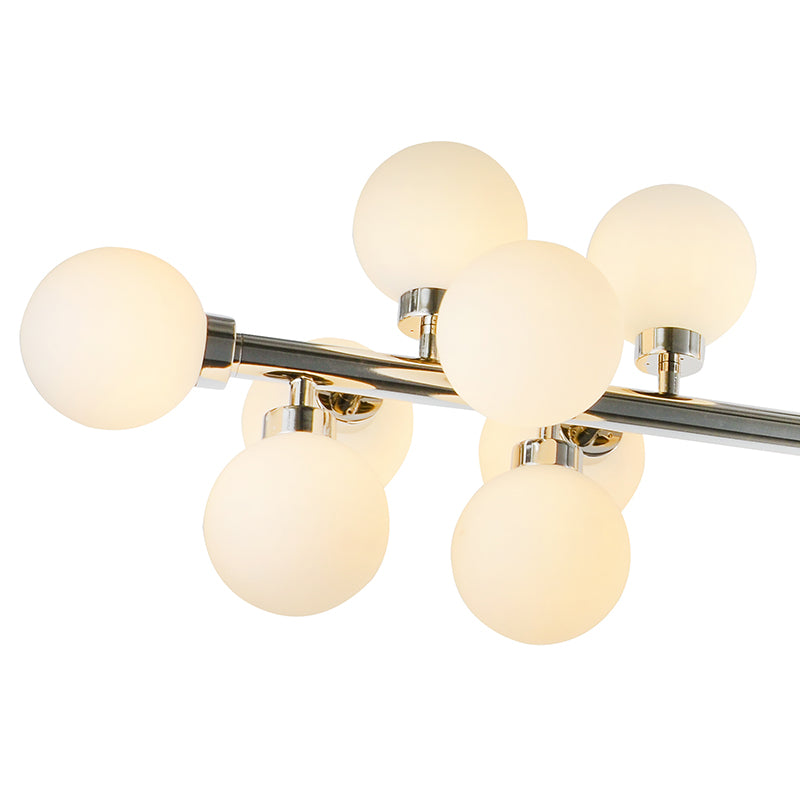 Metal Frame Chandelier with Milk Glass Shades by Bethel - view 8