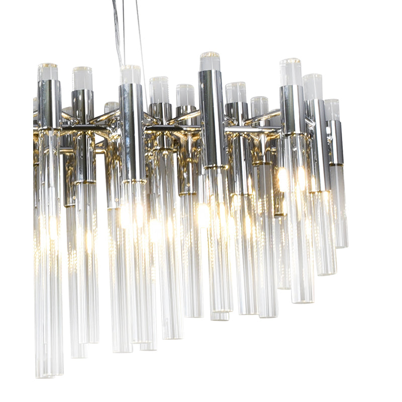 Metal Frame Chandelier with Clear Glass Rods by Bethel - view 3