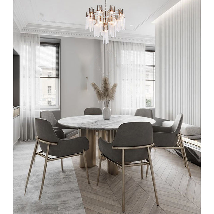 Three Tier Frame Chandelier with Clear Glass Tubes by Bethel - view 5