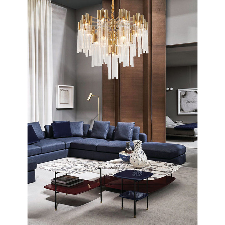 Three Tier Frame Chandelier with Clear Glass Tubes by Bethel - view 11