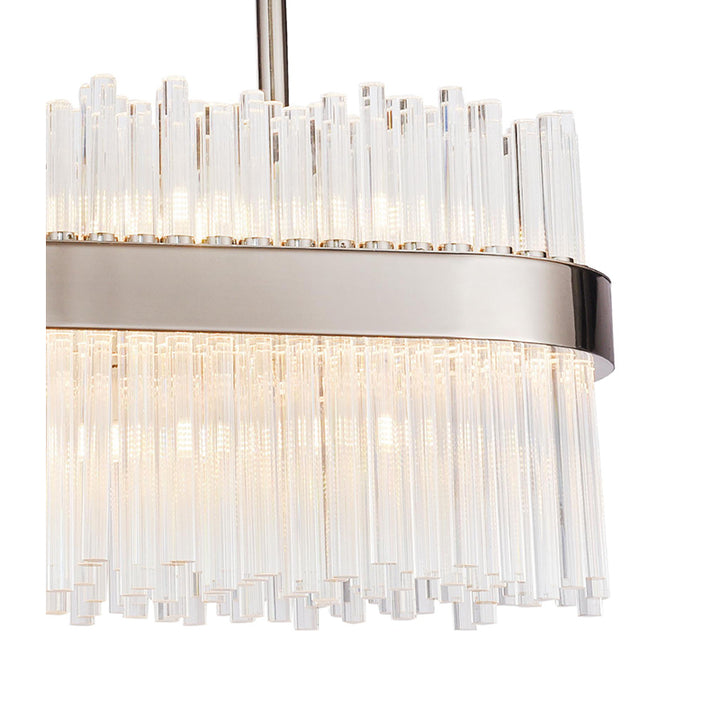 Oval Metal Frame Chandelier with Clear Glass Rods by Bethel - view 3