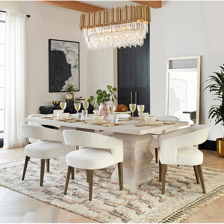 Gold Hairline Oval Chandelier with Three Tiers of Hanging Clear Crystals by Bethel - view 12