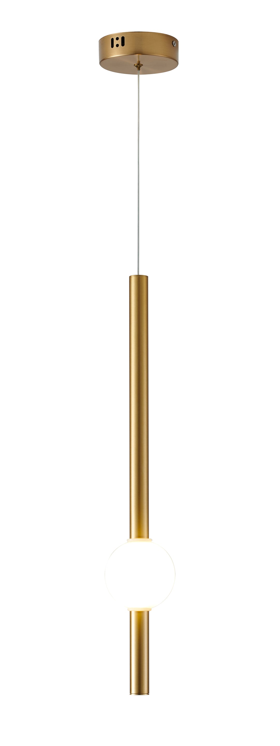 Single Pendant Light with Acrylic Shade in Gold by Bethel