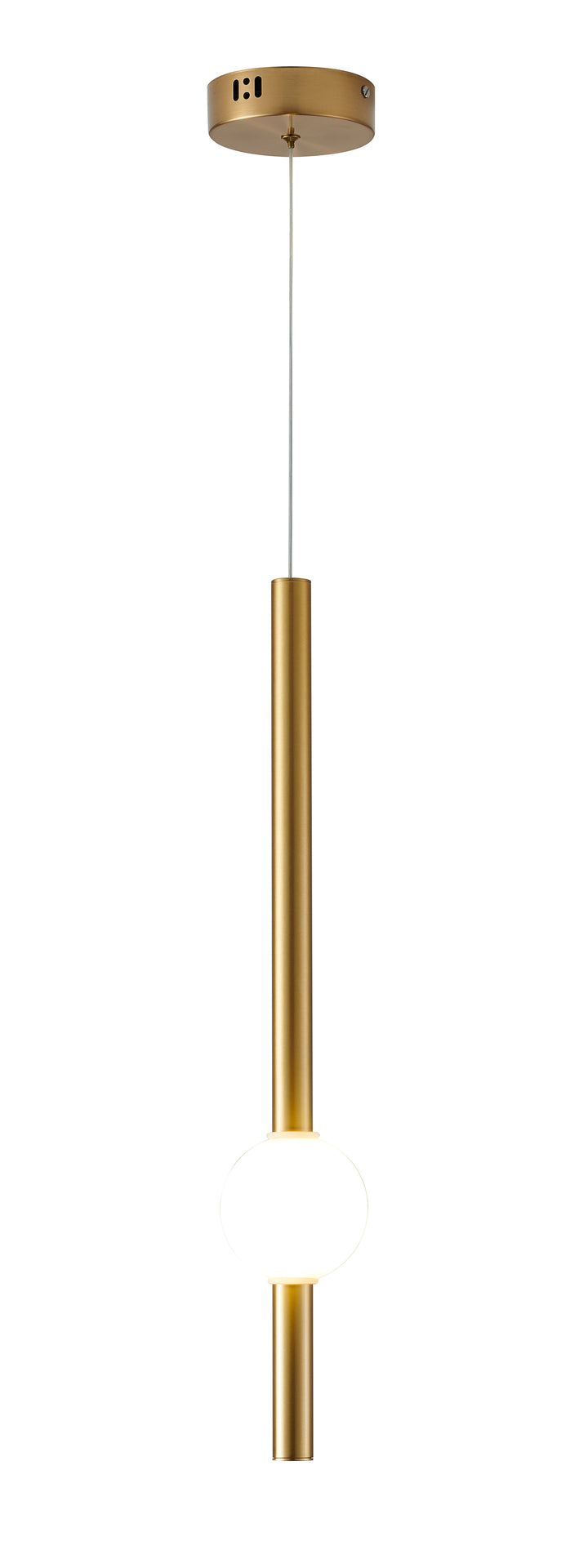 Single Pendant Light with Acrylic Shade in Gold by Bethel