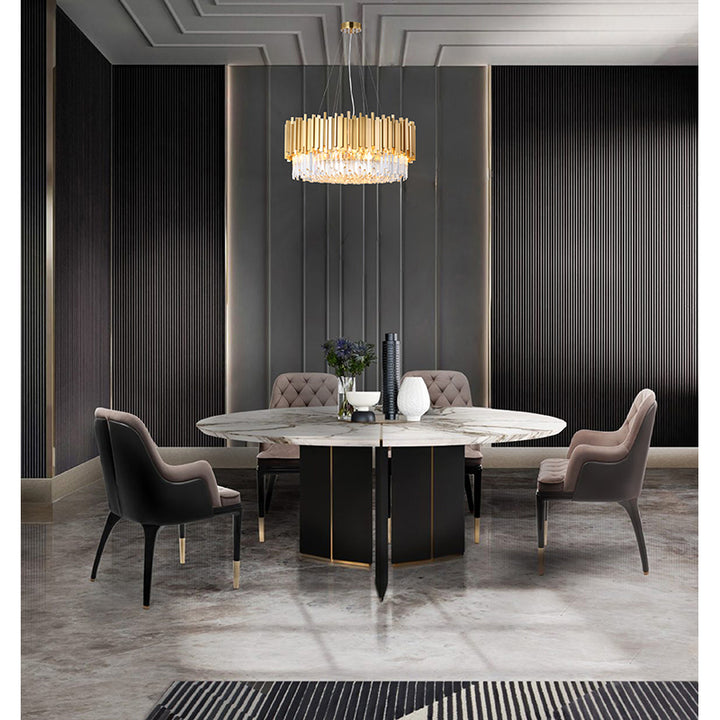 Stainless Steel Hairline Frame Chandelier with Clear Hanging Crystals by Bethel - view 41
