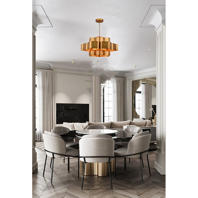 Three Tier Chandelier with Leaf Interior by Bethel - view 28