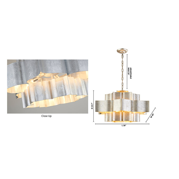 Three Tier Chandelier with Leaf Interior by Bethel - view 3