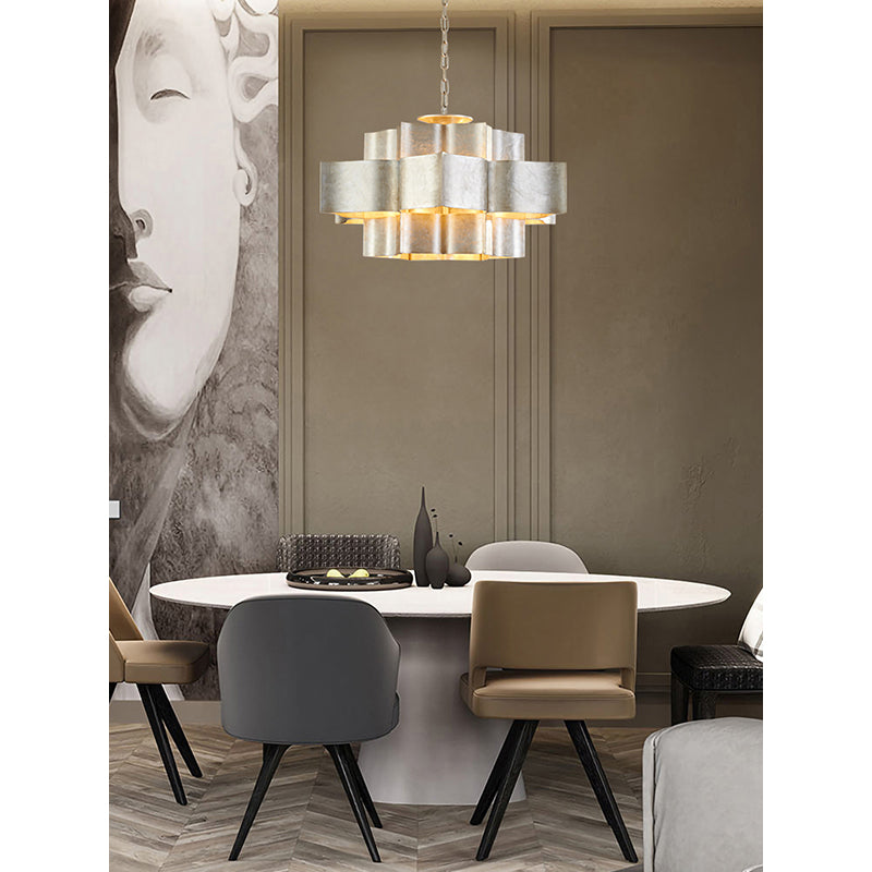 Three Tier Chandelier with Leaf Interior by Bethel - view 4