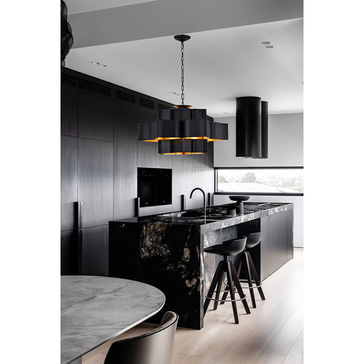 Three Tier Chandelier with Leaf Interior by Bethel - view 15