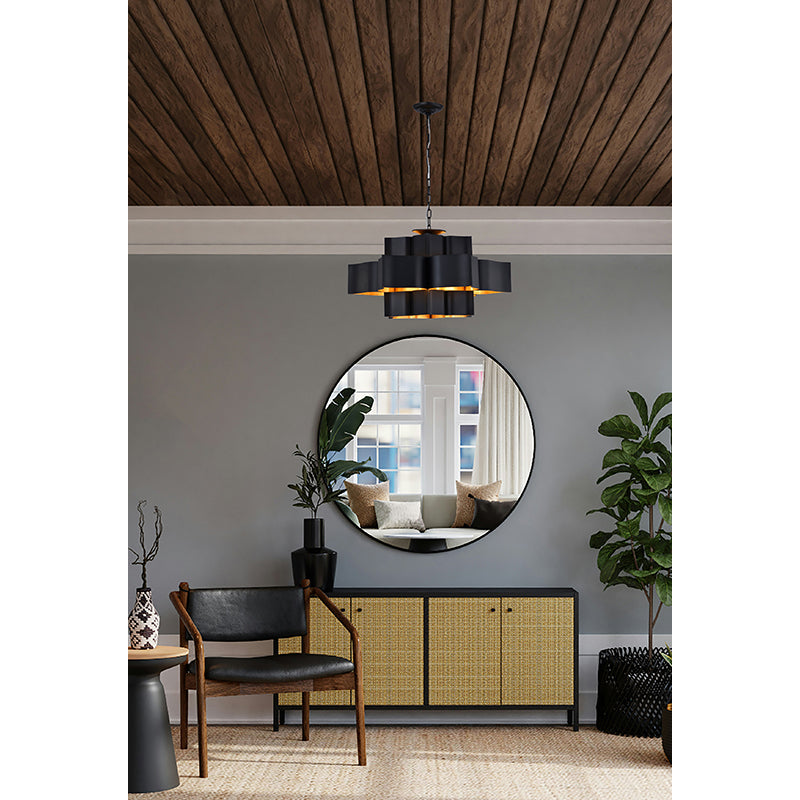 Three Tier Chandelier with Leaf Interior by Bethel - view 16