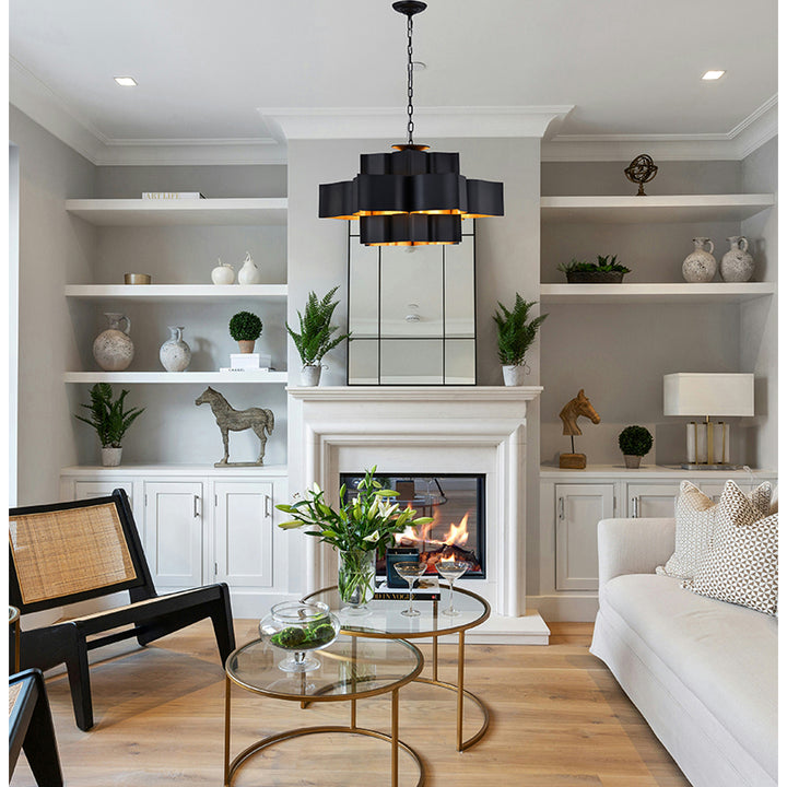 Three Tier Chandelier with Leaf Interior by Bethel - view 17