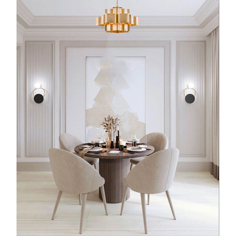 Three Tier Chandelier with Leaf Interior by Bethel - view 11