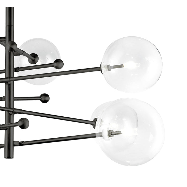 Metal Frame Ceiling Fixture with Clear Glass Globe Shades by Bethel - view 13