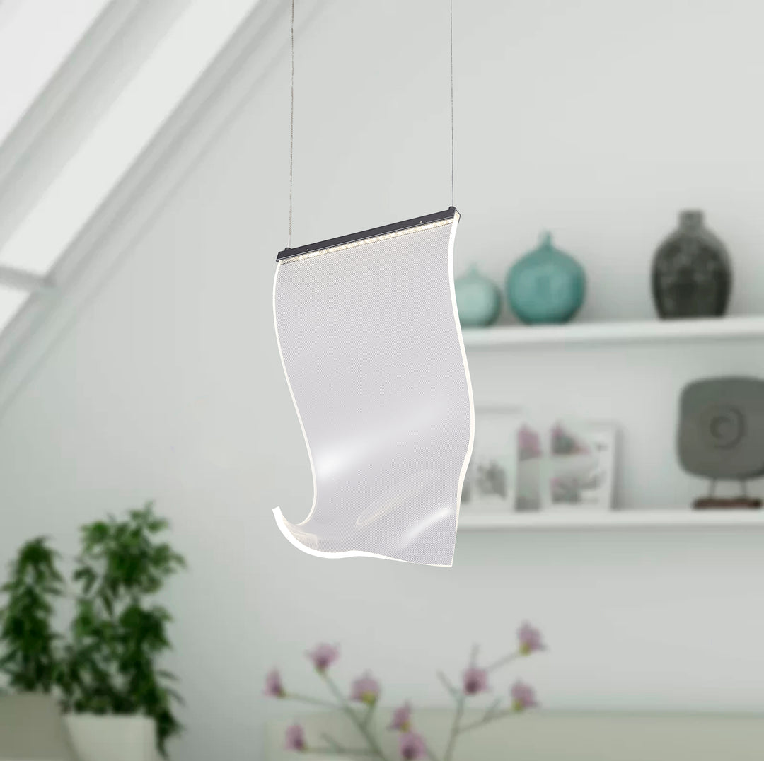 Acrylic Crumbled Sheet Pendant Light with Hardware by Bethel - view 2