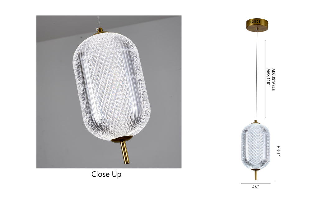 Frame Pendant Light with Clear Pc Shade by Bethel - view 18