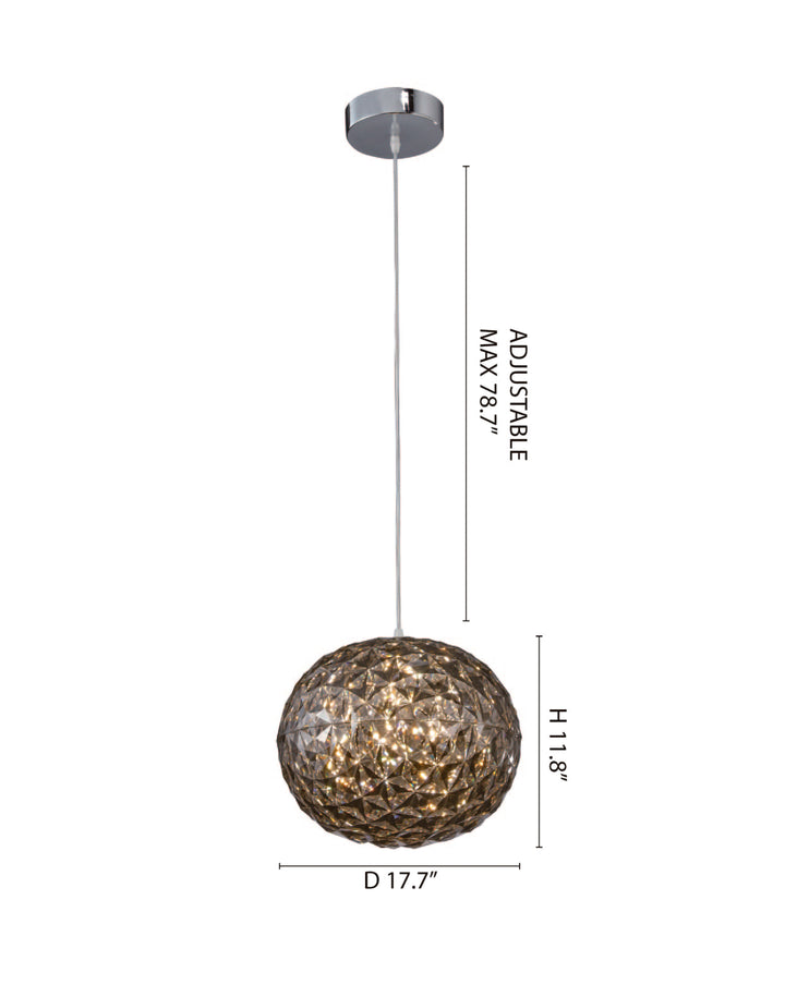 Clear Acrylic LED Pendant Light with Hardware by Bethel - view 12