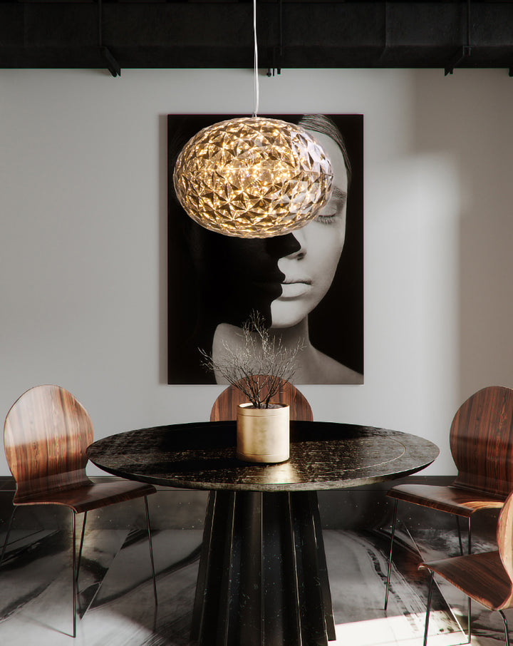 Clear Acrylic LED Pendant Light with Hardware by Bethel - view 13