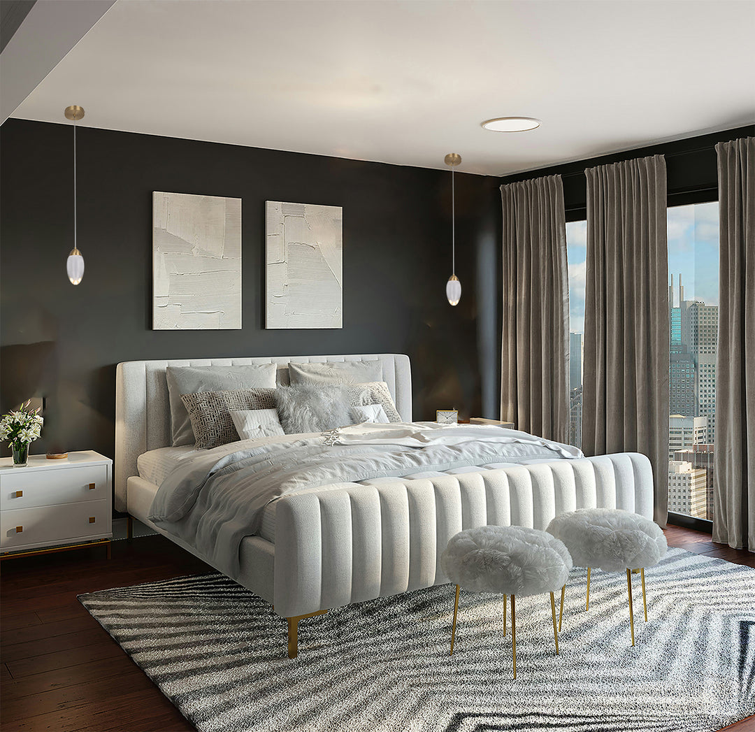 LED Single Pendant Light with Clear Crystal Shade by Bethel - view 4