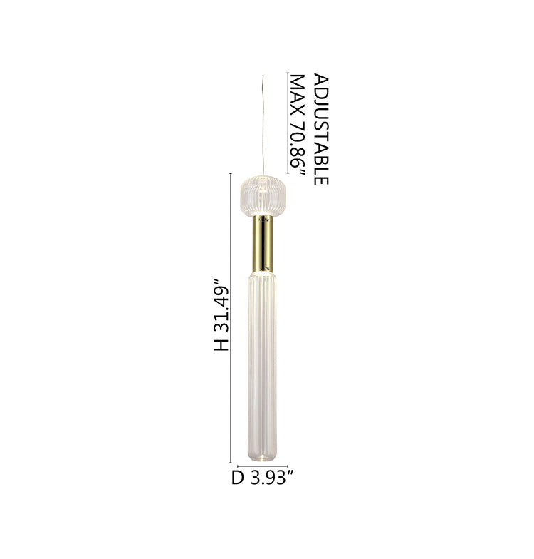 Clear Glass LED Pendant Light with Hardware by Bethel - view 15