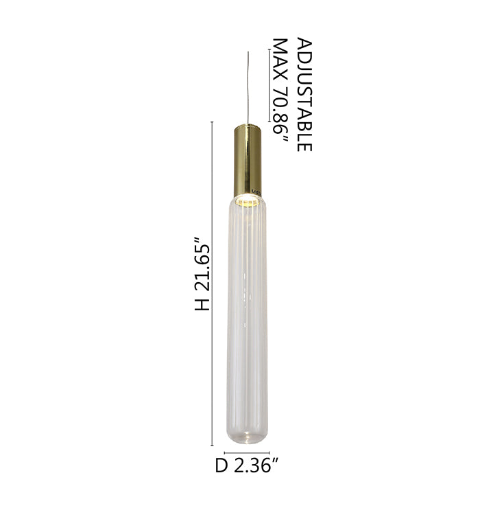 Clear Glass LED Pendant Light with Hardware by Bethel - view 5