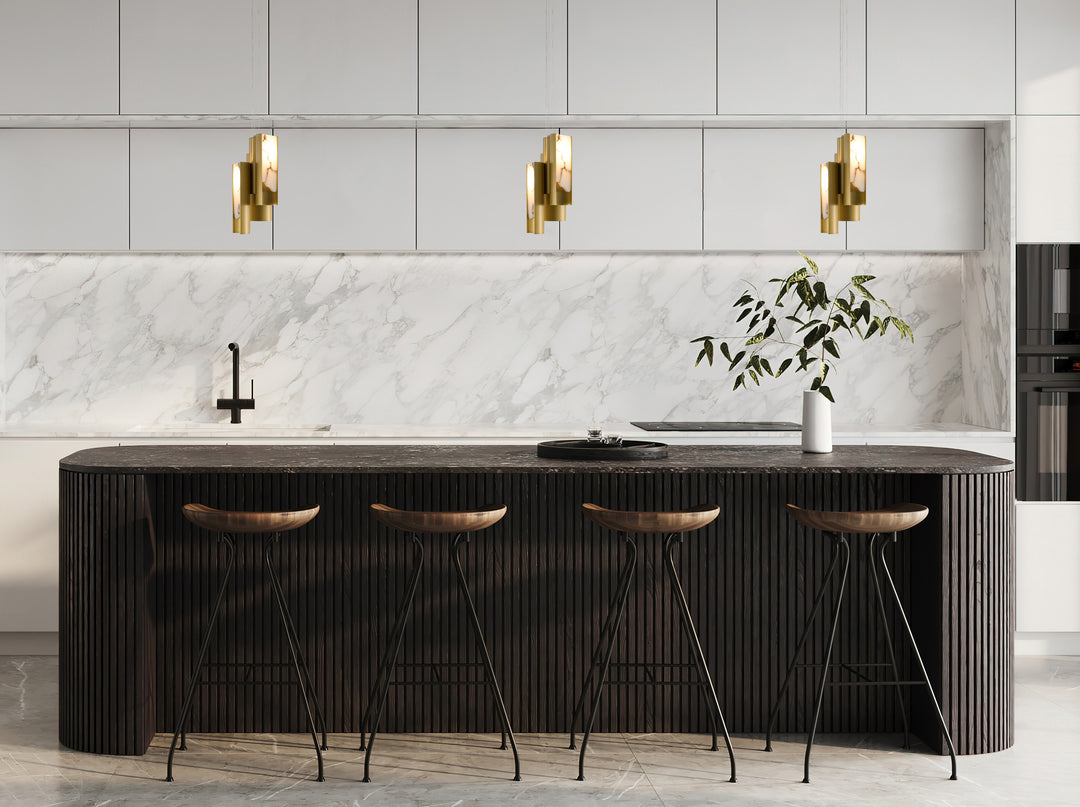 Satin Brass Pendant by Bethel - view 6