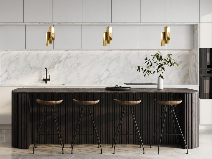 Satin Brass Pendant by Bethel - view 6