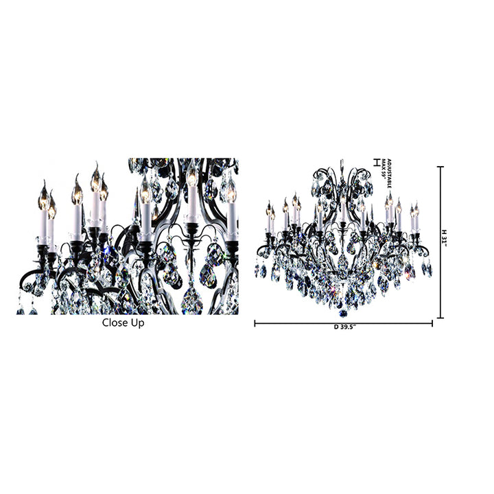 Metal Frame Chandelier with Clear Hanging Crystals (MD809219) by Bethel - view 17