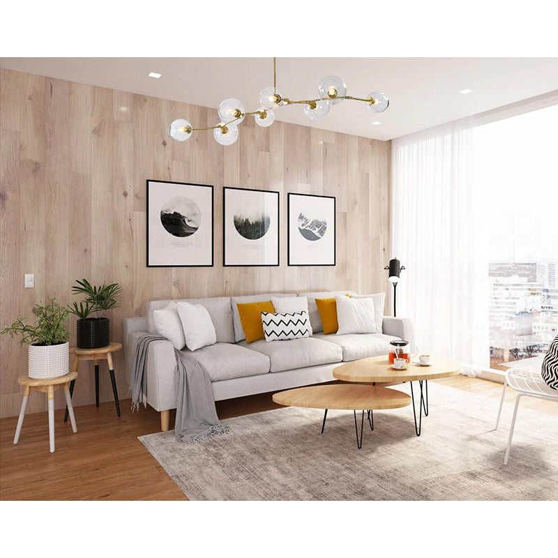 Frame Ceiling Fixture with Dented Glass Shades Arms Are