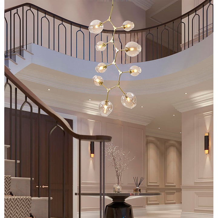 Frame Ceiling Fixture with Dented Glass Shades Arms Are
