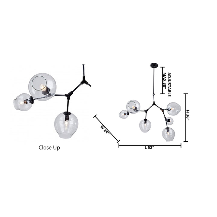 Frame Ceiling Fixture with Clear Glass Open Shades by Bethel - view 3