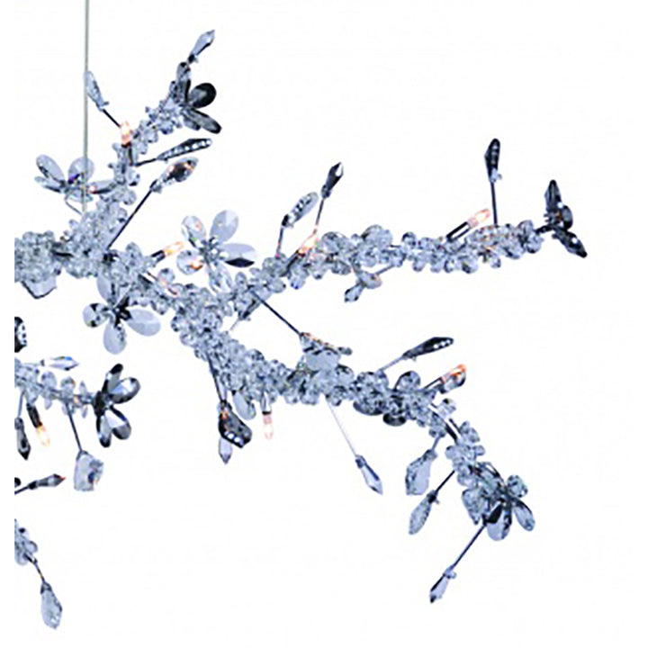 Clear &amp; Champagne Crystal Branch Chandelier with Hardware