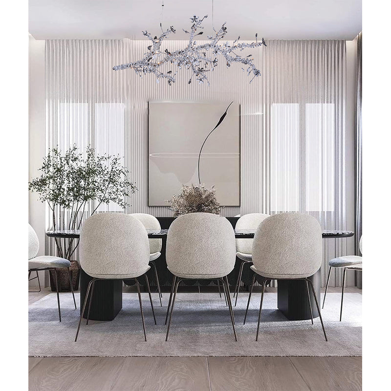Clear &amp; Champagne Crystal Branch Chandelier with Hardware