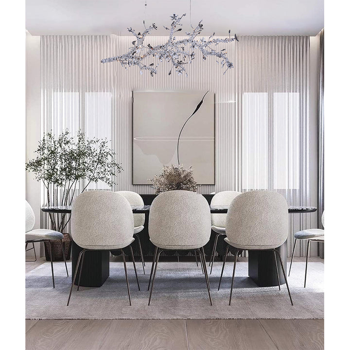 Clear &amp; Champagne Crystal Branch Chandelier with Hardware