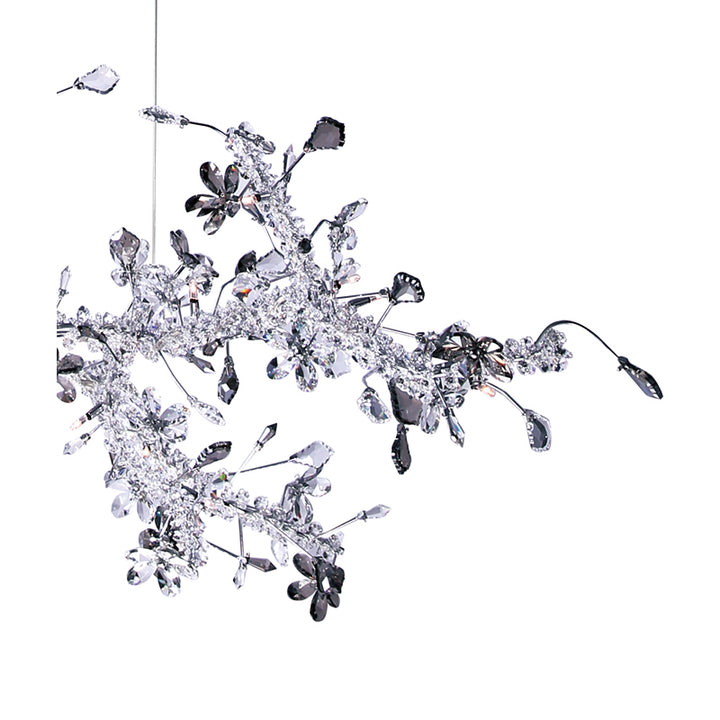 Clear &amp; Champagne Crystal Branch Chandelier with Hardware