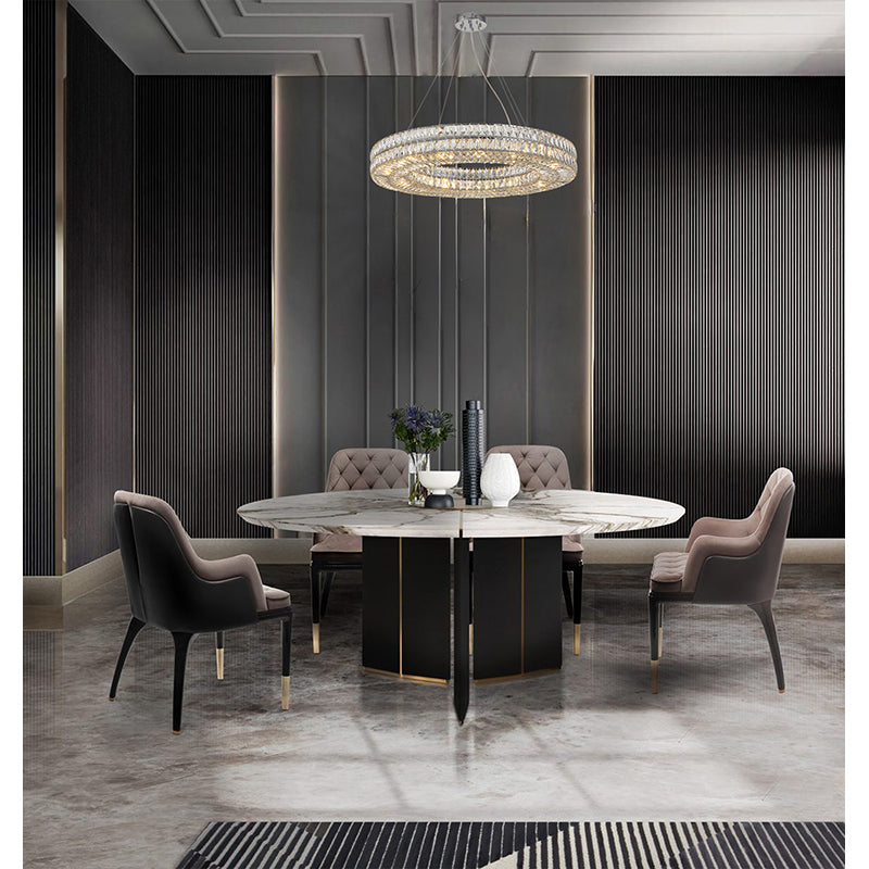 Clear Crystal Halo Ring Chandelier with Chrome Hardware (LX66) by Bethel - view 5
